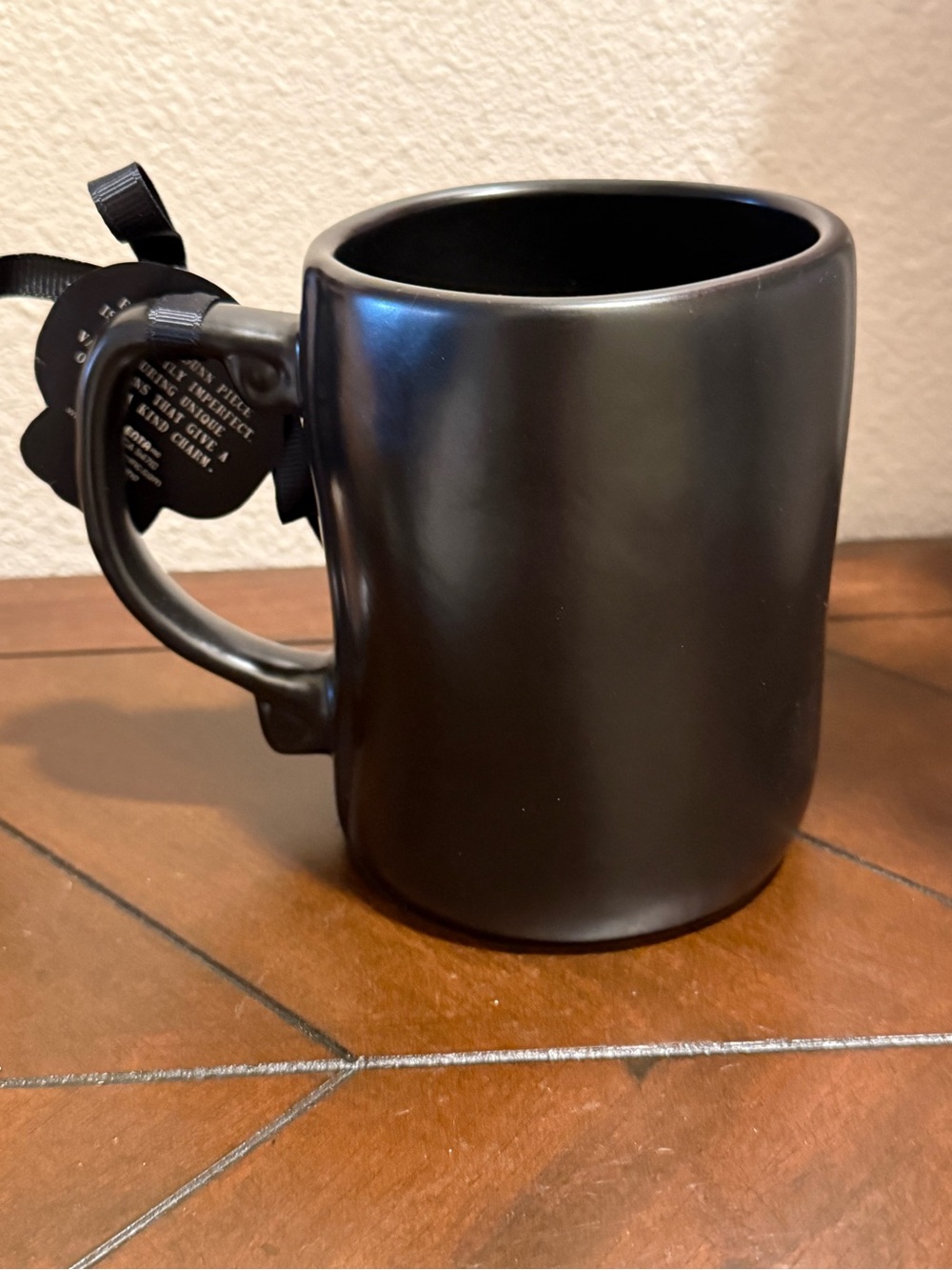 Rae Dunn MATTE Black Ceramic Mug 'Death Before Decaf' - Rustic Gothic- NWT - Picture 2 of 5